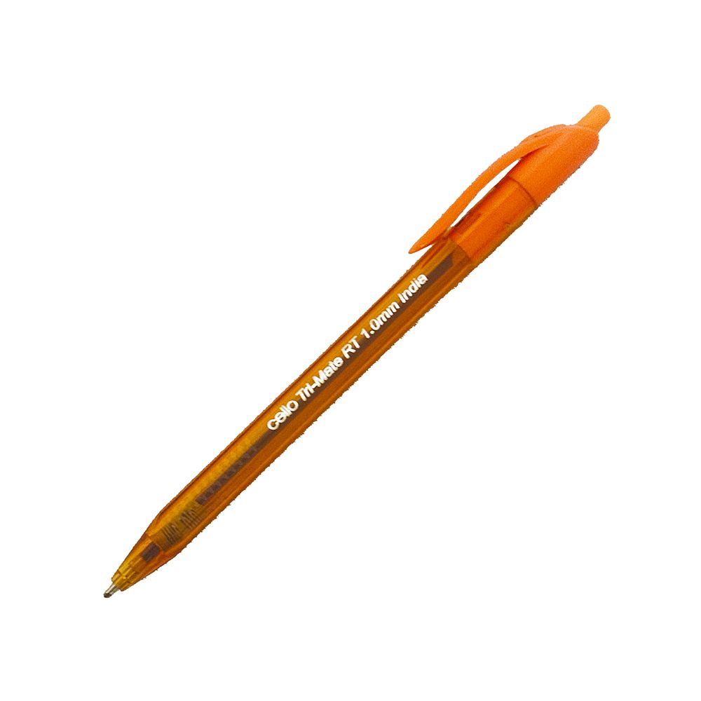 Cello Tri-Mate Retractable Ballpoint Pen 1mm Fashion Orange ea  169091