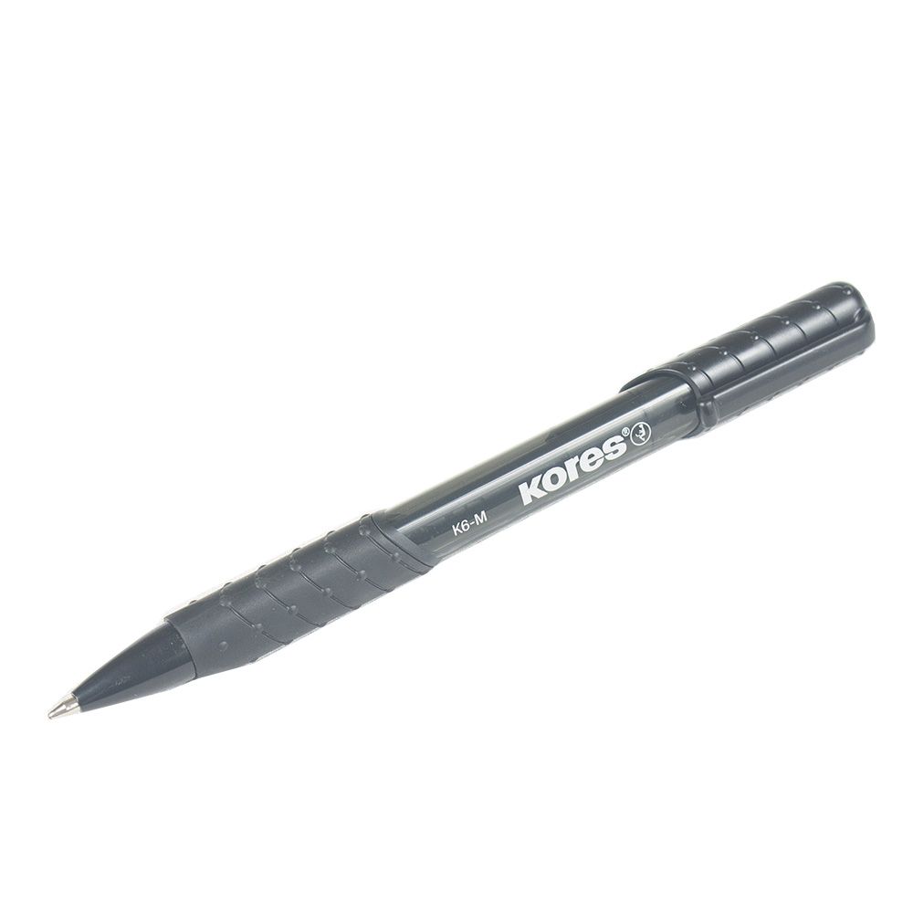 Kores Retractable Ball Point Pen Medium Black 1mm 37621