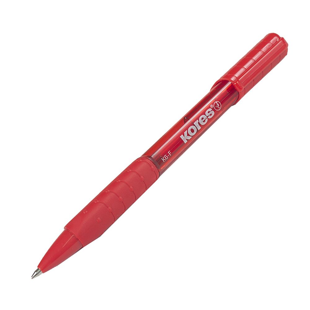 Kores Retractable Ball Point Pen Fine Red 0.7mm 38631