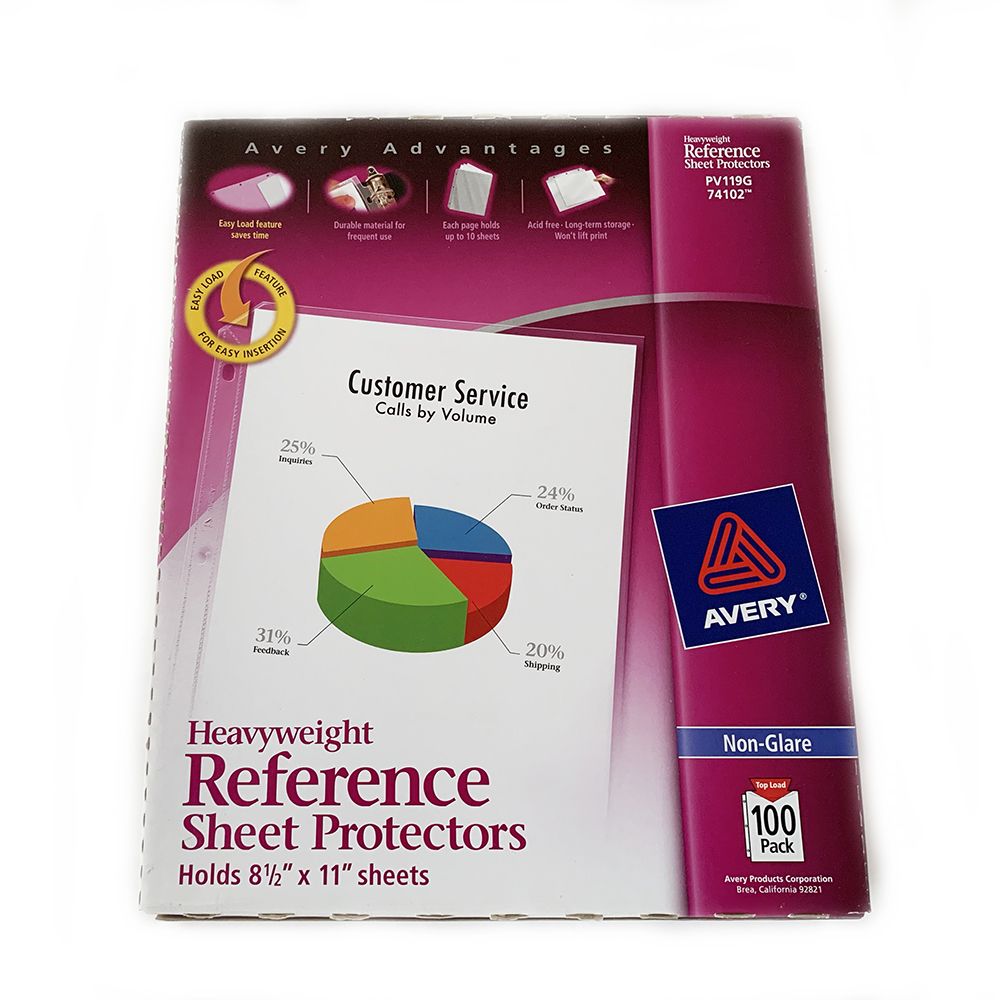 Avery Sheet Protector  Heavy Weight Non-Glare    74102 per sheet