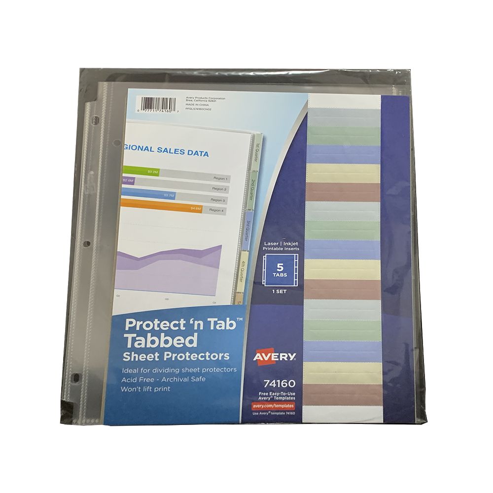 Avery Sheet Protector Index 5-Tab Clear   74160