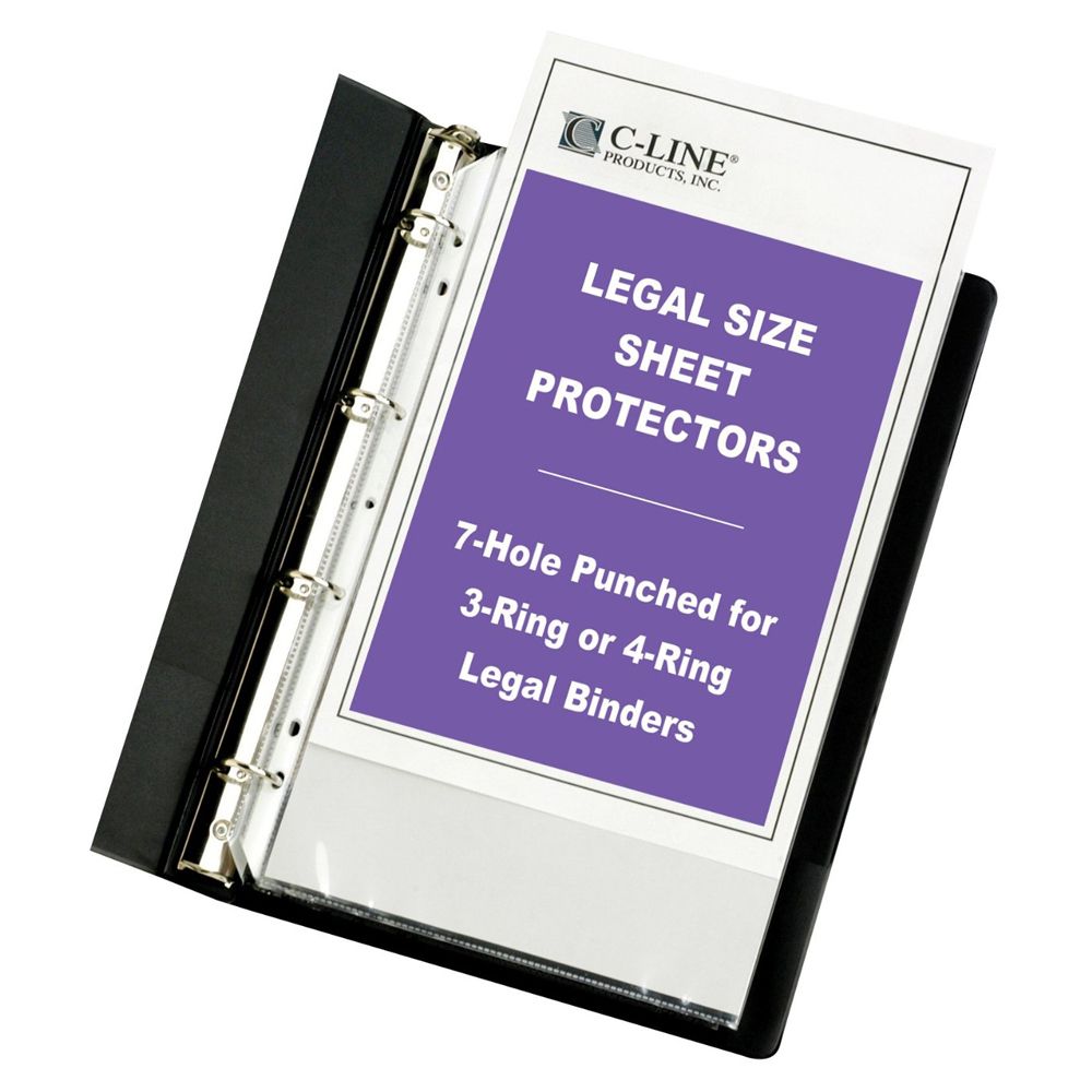 C-Line Protector Sheet Heavy Weight Polypropylene Legal    62047 per sheet