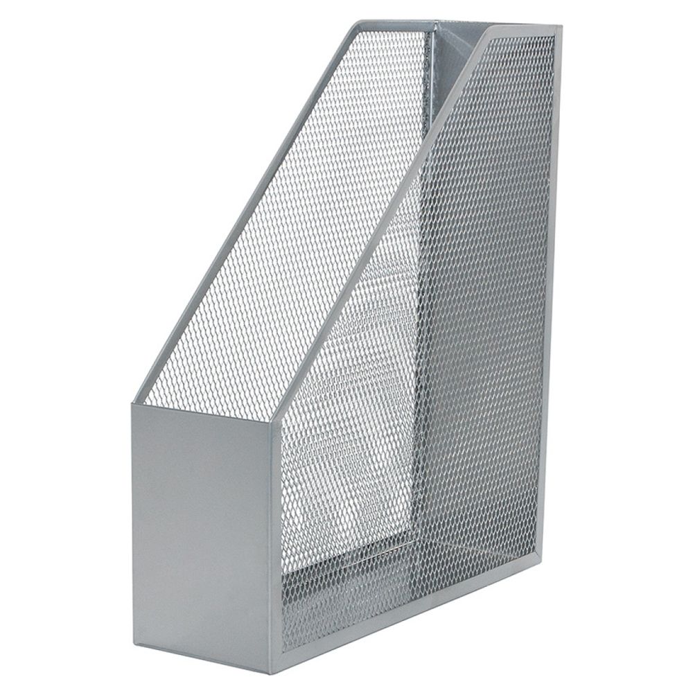Q-Connect Magazine Rack  Mesh Silver   KF00845