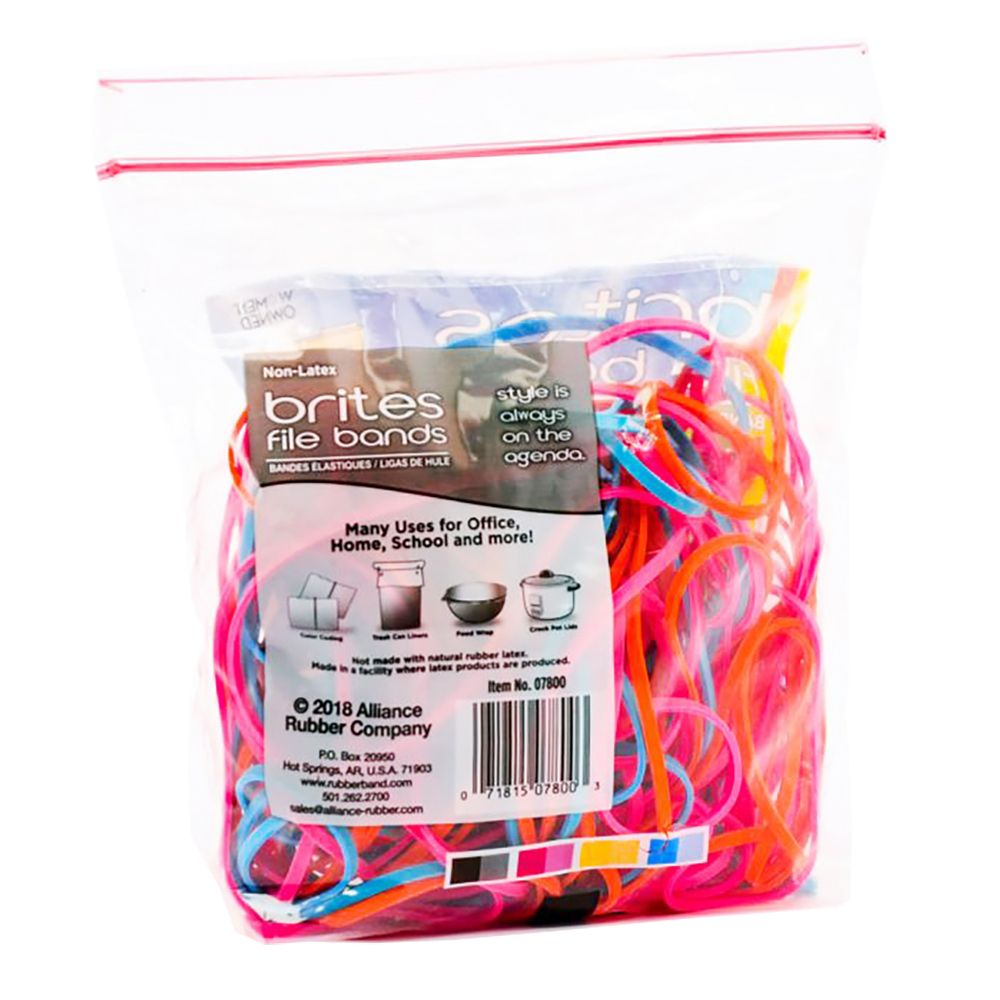 Alliance Brites Rubberband 7 x 1/8  Assorted 4oz  07800