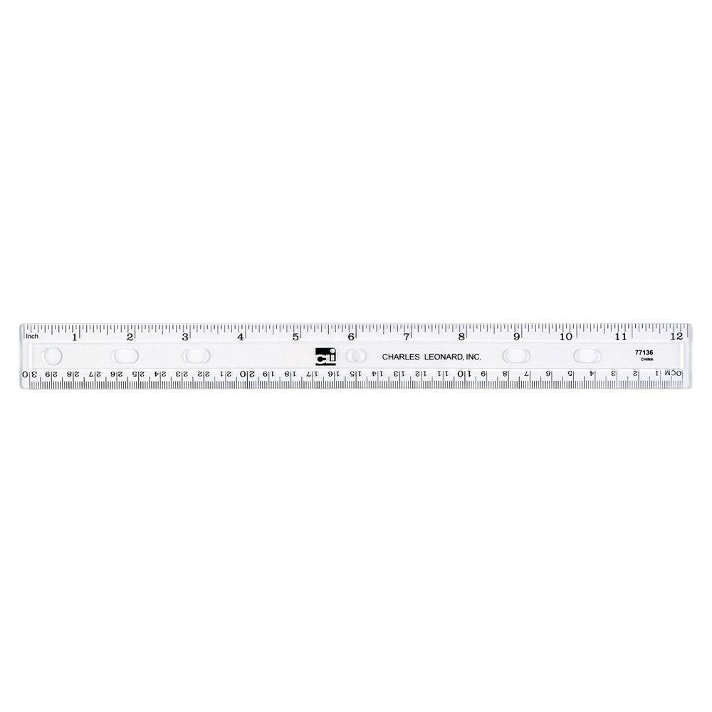 CLi Ruler  12 inch Clear Plastic Flat  77136