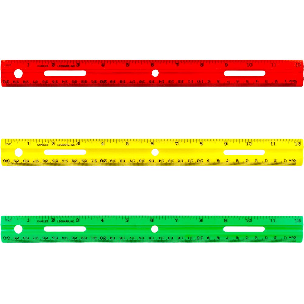 CLi Ruler 12 inch Plastic  Assorted Colours 77412 (ea)