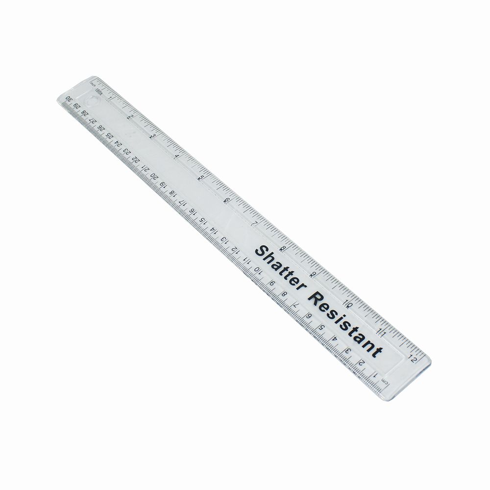 Tiger Ruler 12 inch Shatter Resistant (30cm) Clear 302333 ea