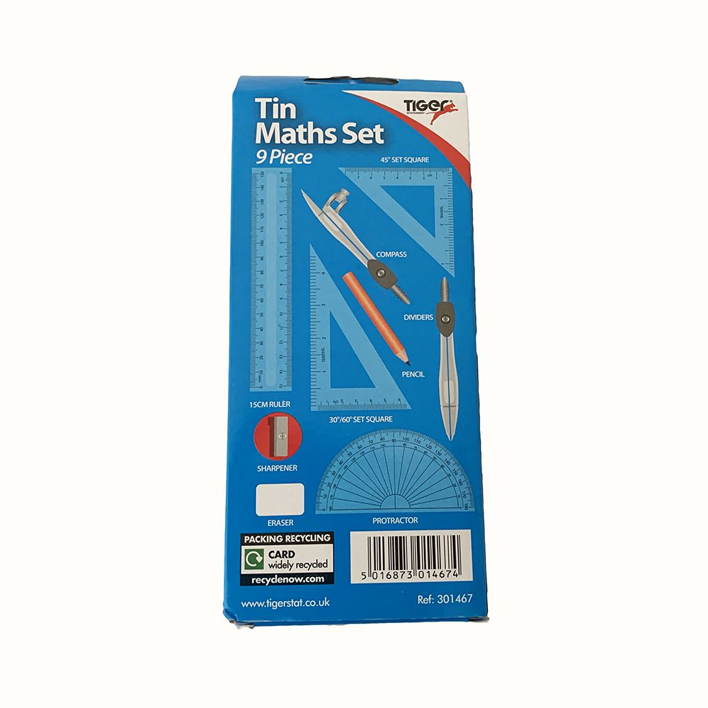 Tiger Maths Set  (9pc tin)   301467