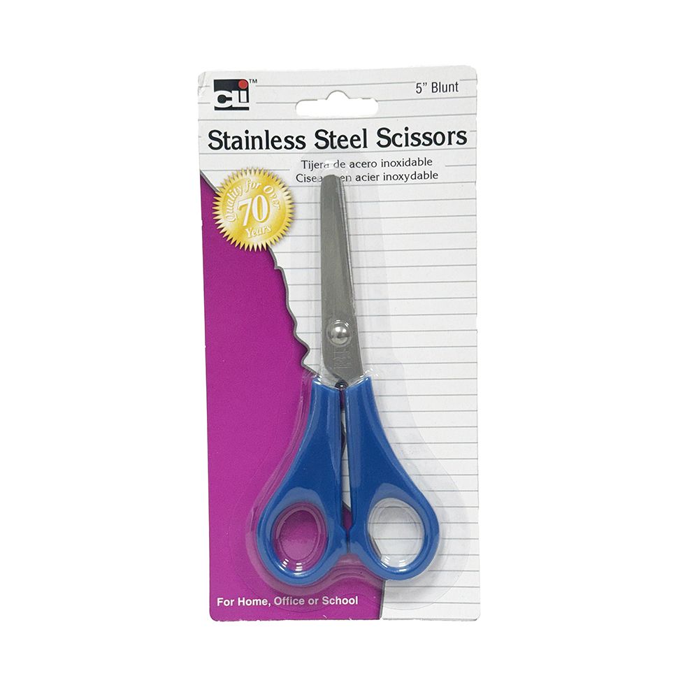 CLI Student Scissors 5in Blunt Tip Asst Cols.80530