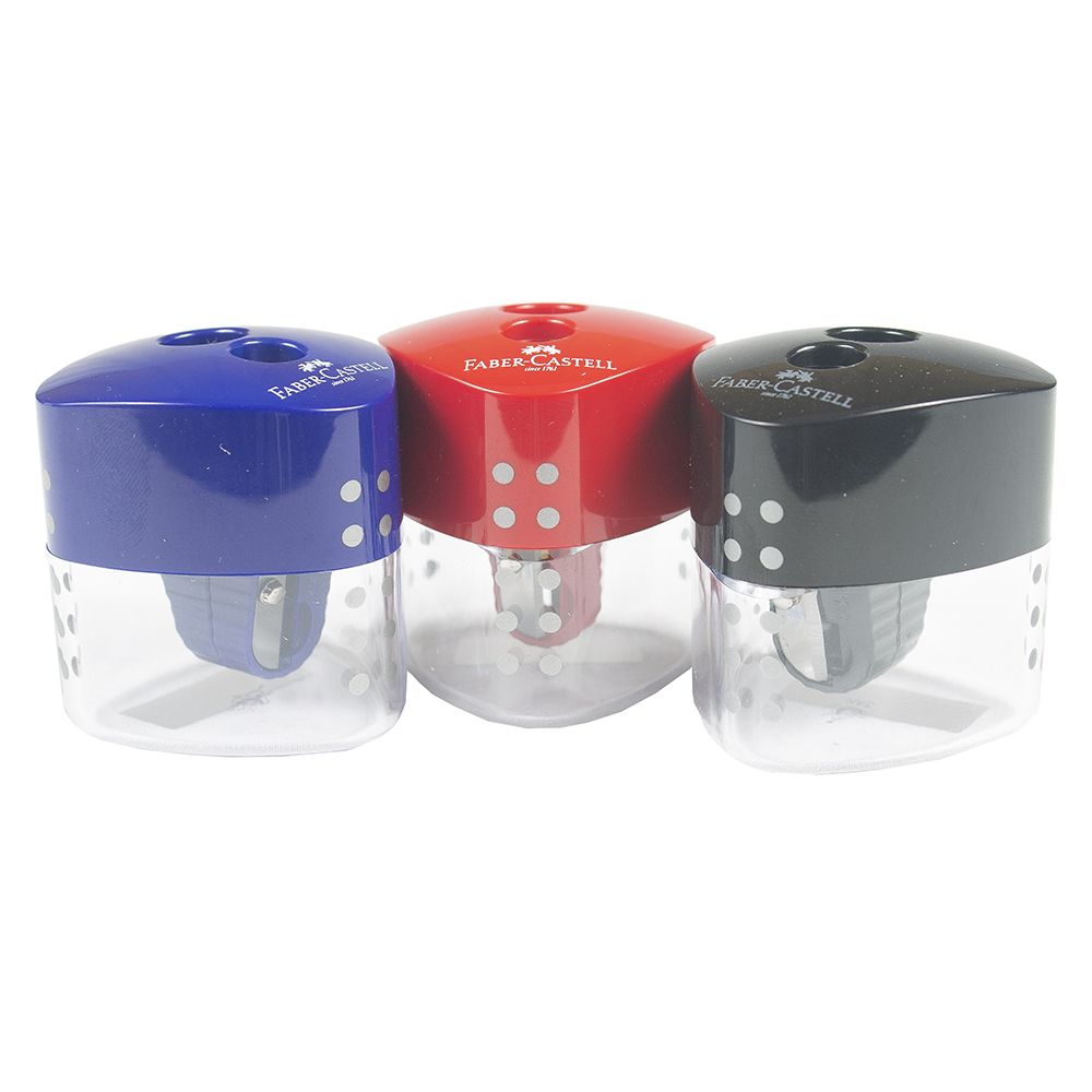 Faber Castell Sharpener 2-Hole Plastic assorted Red Blue Black 183101