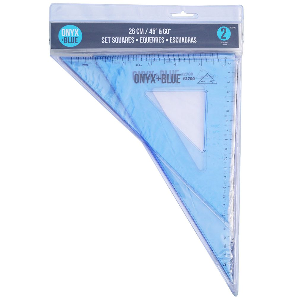 Onyx+Blue Set Square  45 Deg  60 Deg  26cm   2700