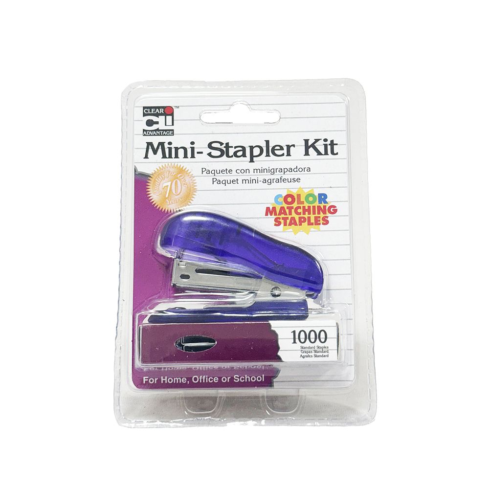 Advantus Mini Stapler Kit W/Coloured Staples 82000