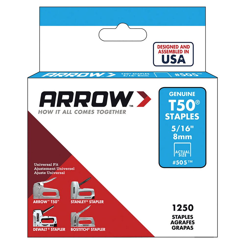 Arrow Staples  T-50  5/16 inch            505ML  ea-bx/1250