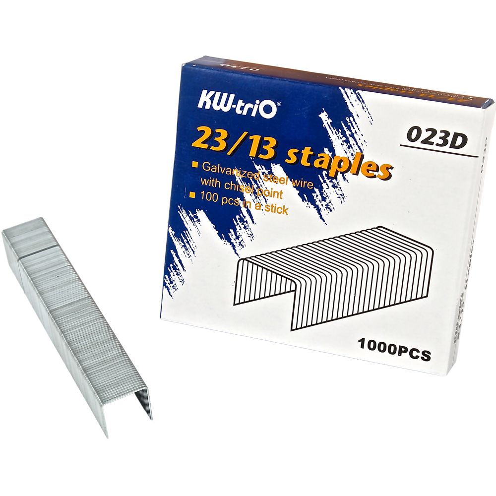 KW-triO Staples 23/13  1/2 inch 70-100pgs      023D  ea-bx/1000