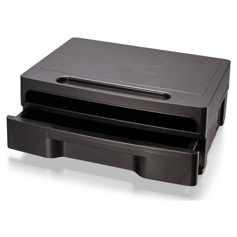 OIC Monitor Stand Black with Drawer   22502