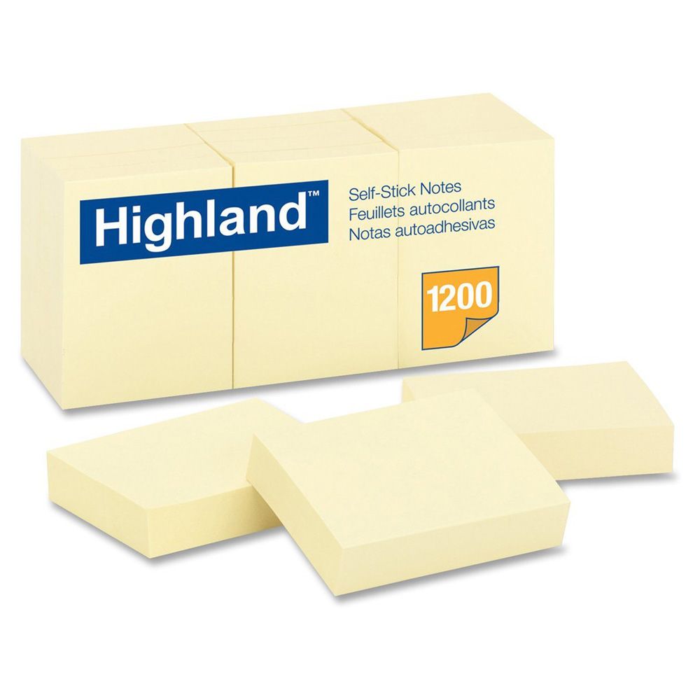 Highland Sticky Note 1.5 x 2  Yellow    6539YW per pad