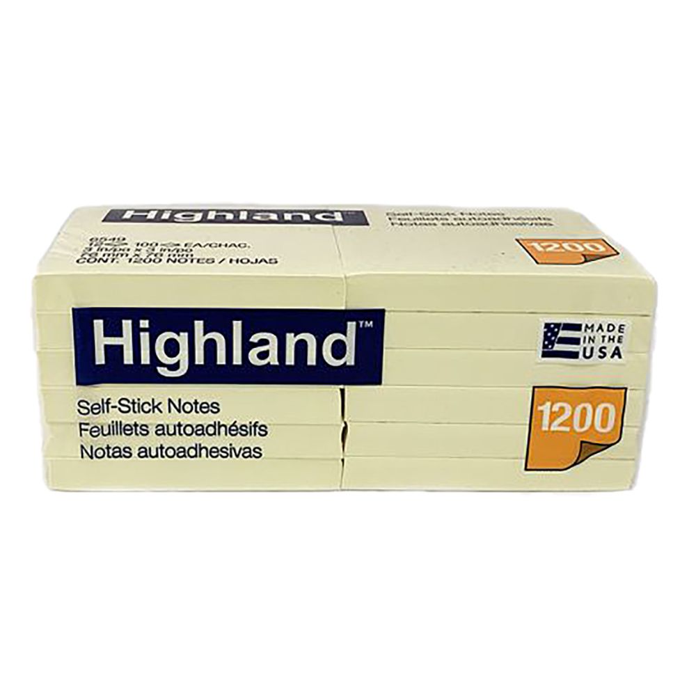 Highland Sticky Note 3 x 3  Yellow    6549YW per pad