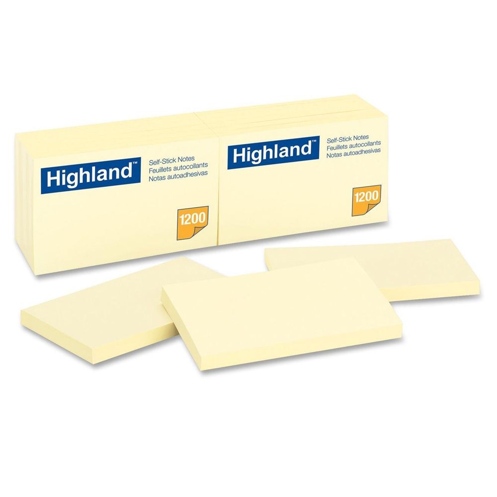 Highland Sticky Note 3 x 5  Yellow    6559YW per pad