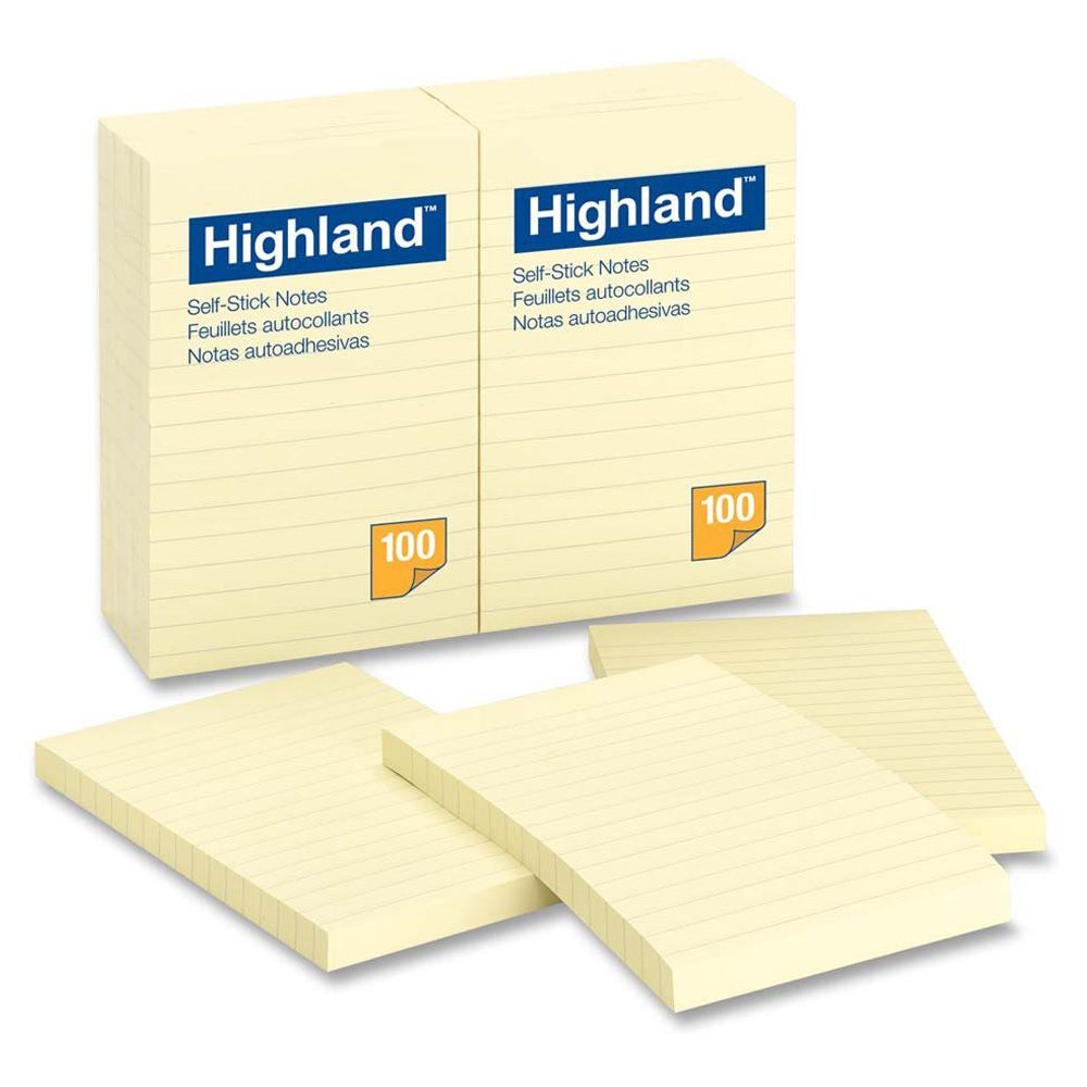 Highland Sticky Note 6 x 4  Yellow  6609 per pad