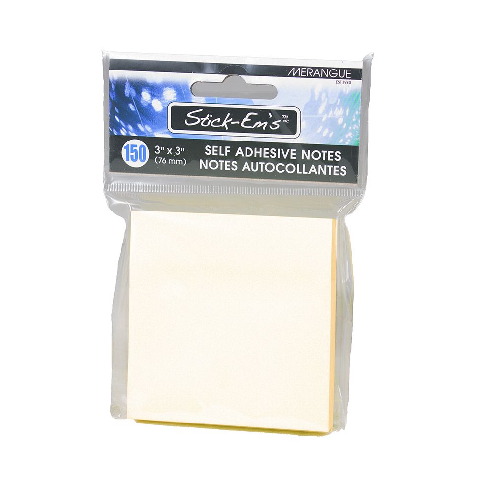 Merangue Stick Note  3 x 3 Yellow (pk/150) 1024-9501