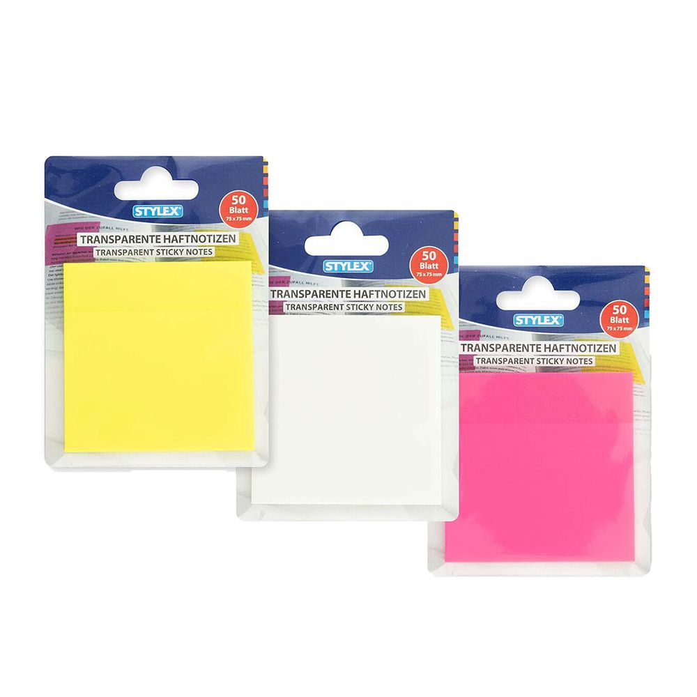 Stylex Translucent 3 x 3 Assorted Stick notes31282