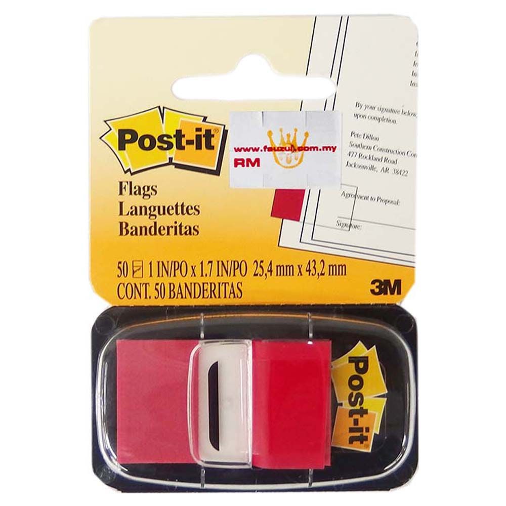 3M Post-it Tape Flag  Red  pk/50       680-1