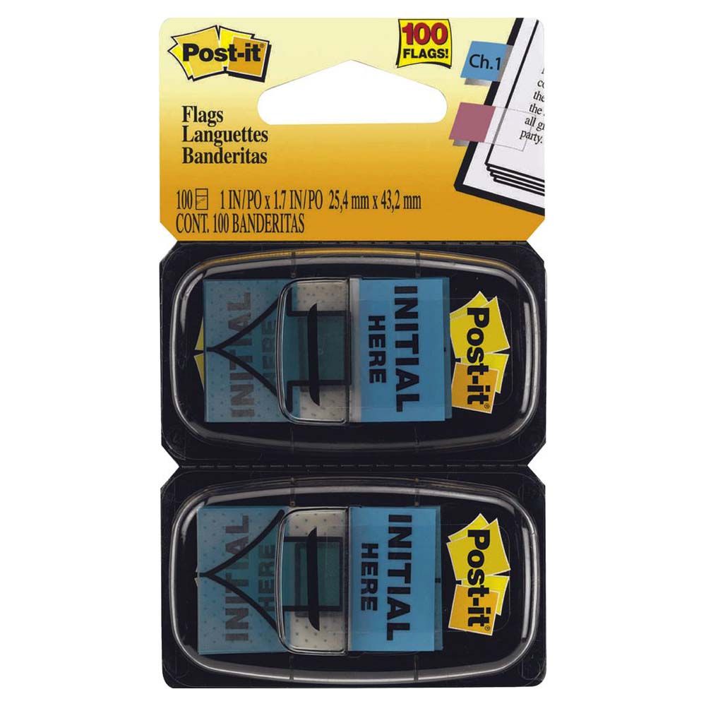 3M Post-it Tape Flag - Initial Here -  2pk/50   680-13