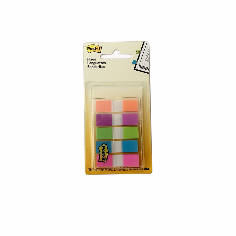 3M Post-it Tape Flag  Small (.5x1.75) 5 Bright Colours 100 tabs   683-5CB