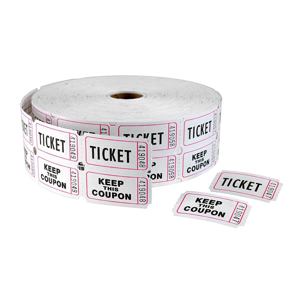 ITC  Admission Ticket  2M White Double 85650 (ea Roll of 2000)