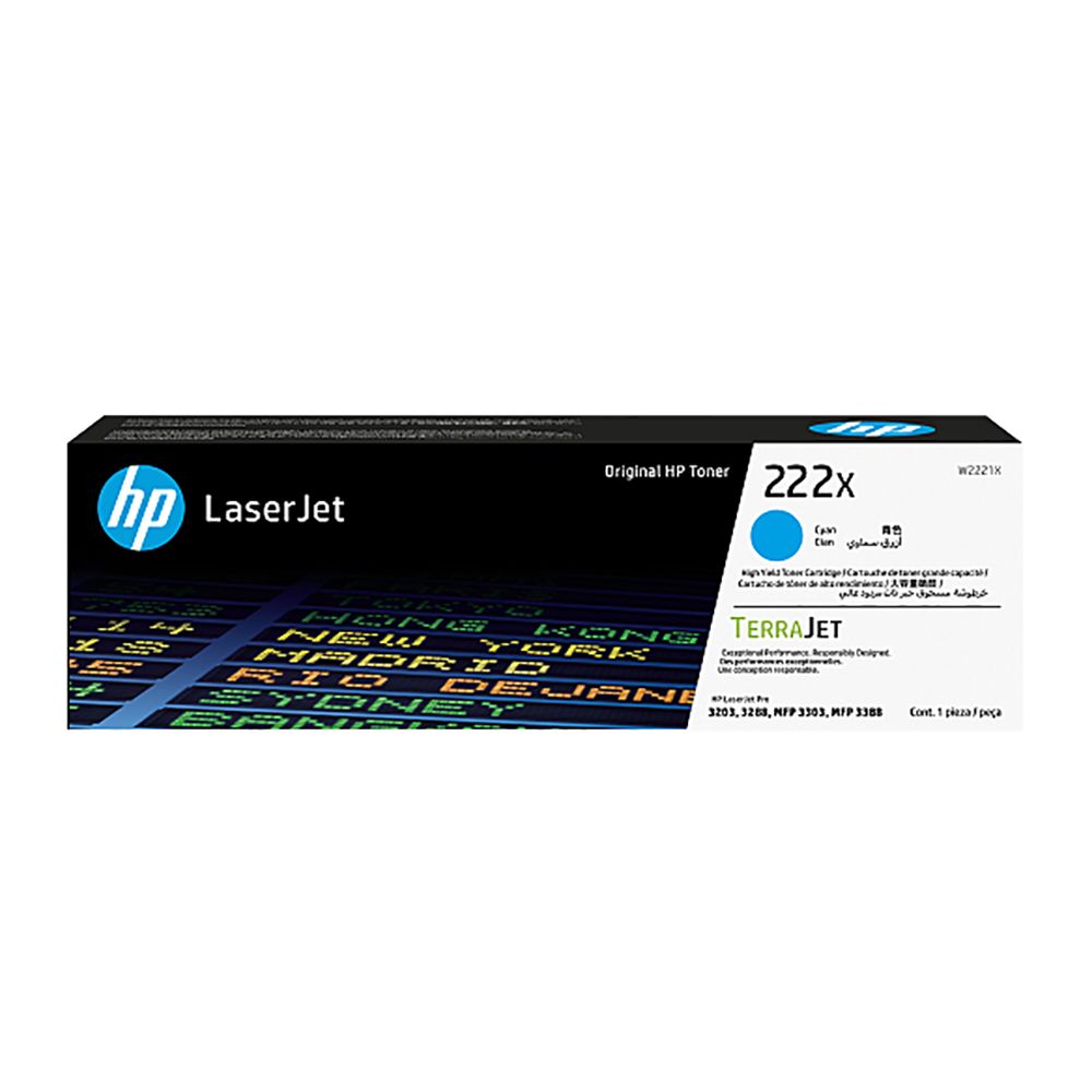 HP LaserJet Toner Cartridge (222X) W2221X  CYAN