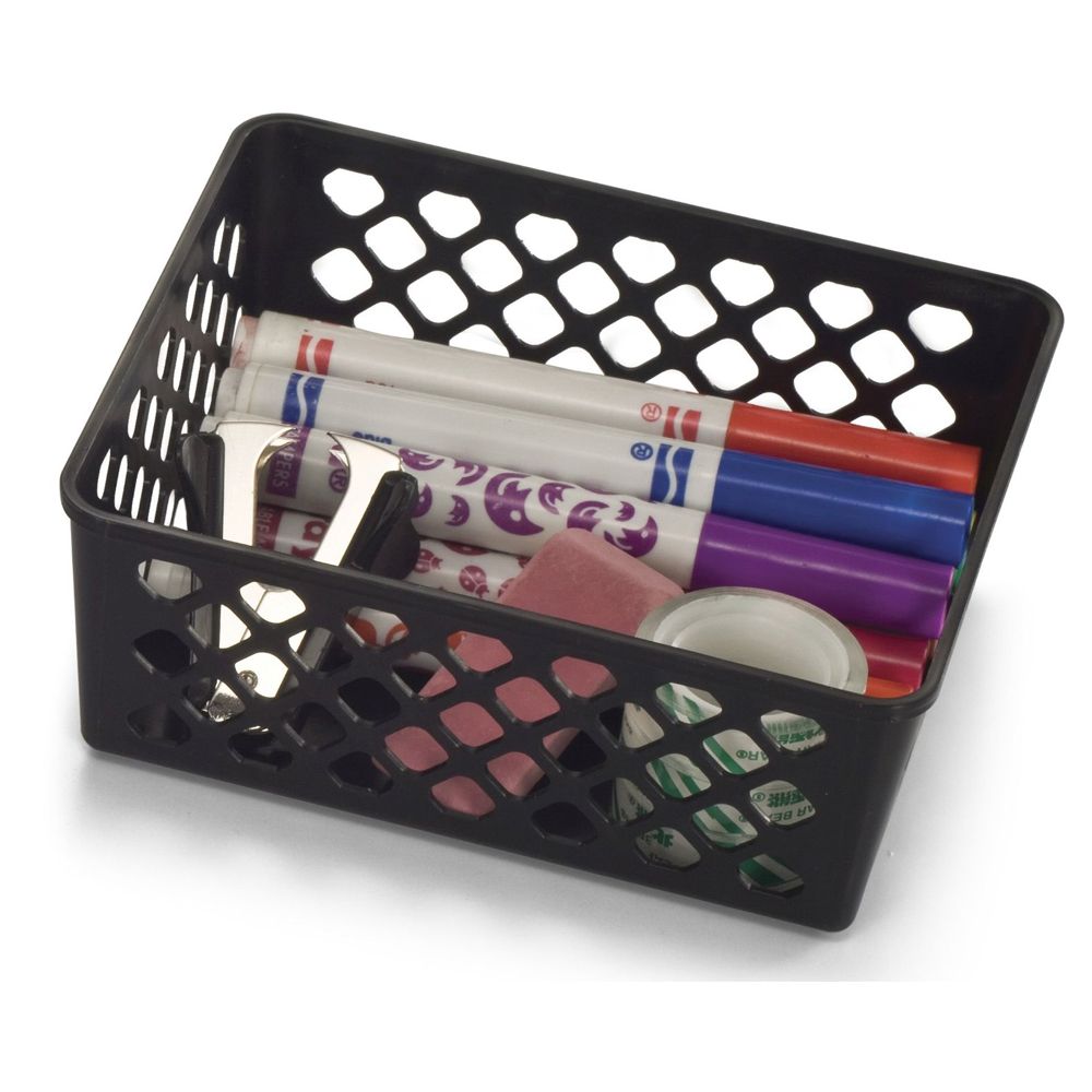 OIC Supply Basket 6.125W x 5D x 2.375H Black  26201