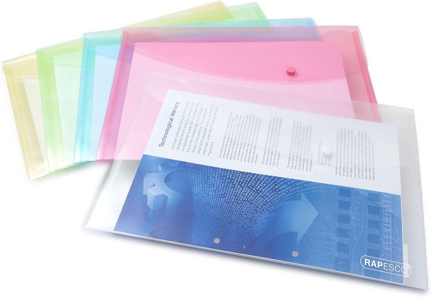 Rapesco Wallet Popper Legal Pastel Assorted Colours 0696