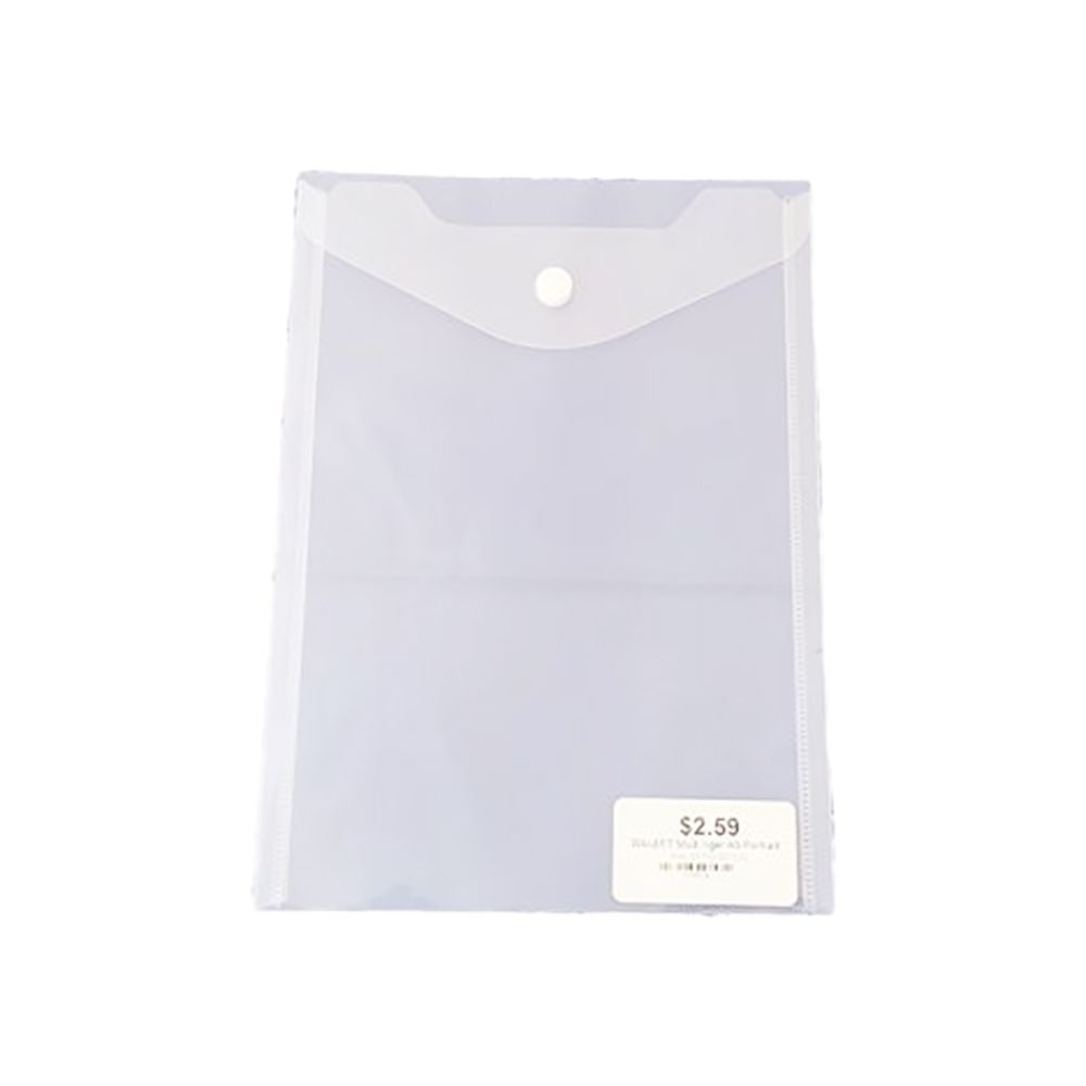 Tiger Document Wallet  Stud closure  A5 Portrait Clear          301530