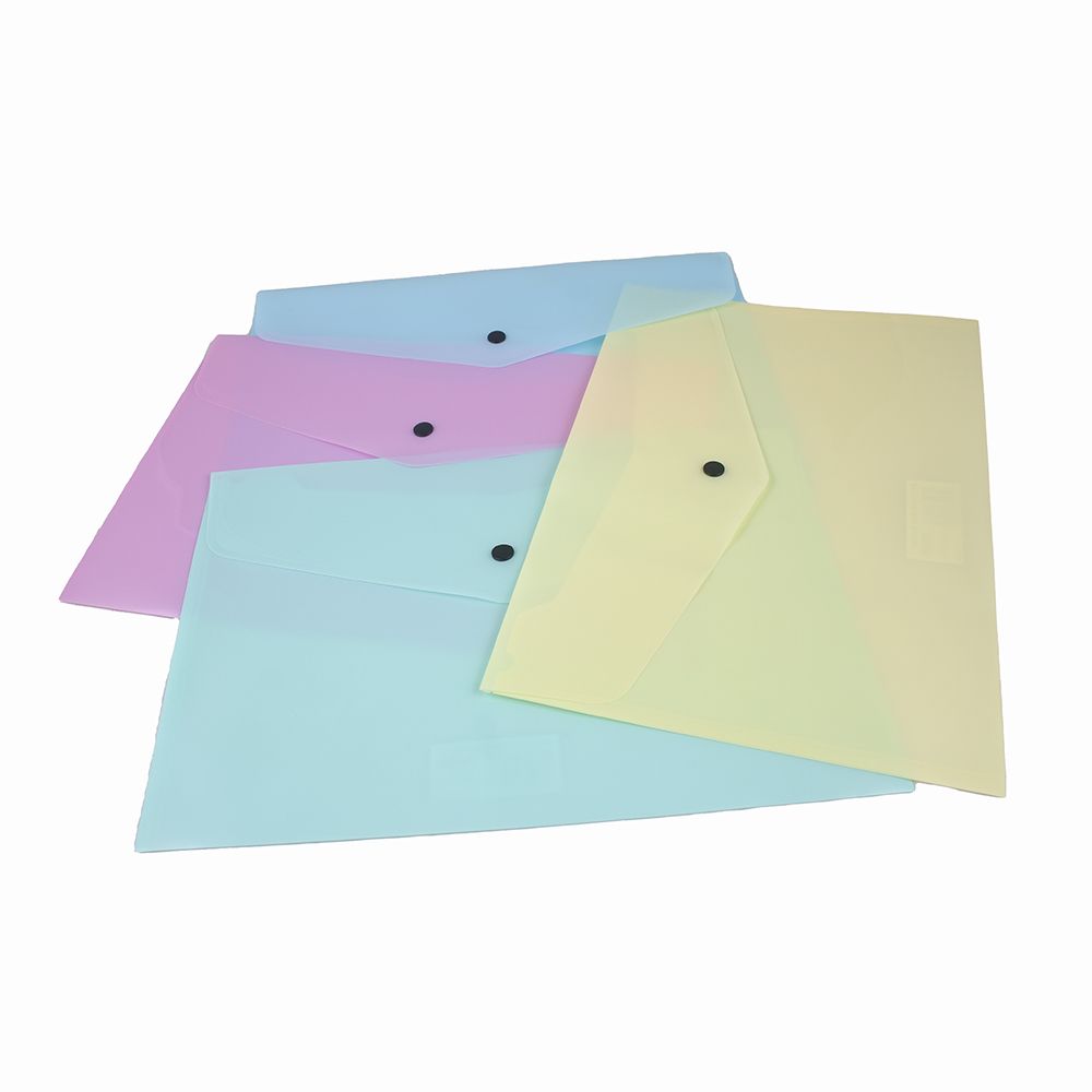 Tiger Document Wallet  Stud closure  A4 Pastel Assorted Colours 302208 ea